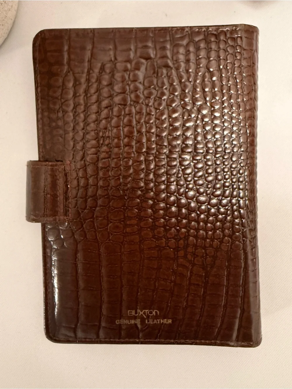 Buxton Vintage Brown Croc-Embossed Leather passport wallet travel Organizer
